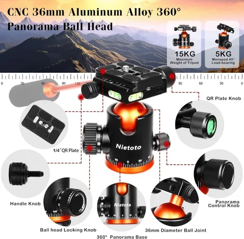 Vista 9 de Trípodes de Cámara y Soporte para Proyector, Trípode 2 en 1 para Cámara con Bandeja de Metal Extraíble, Trípode Resistente para DSLR, Proyector