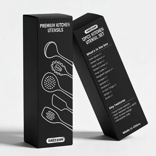 Vista 8 de Juego de utensilios de cocina de 12 piezas, herramientas de cocina de silicona con mango de acero inoxidable, espátula sin BPA, juego de cucharón