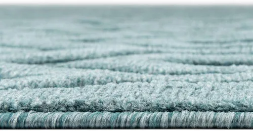 Vista 5 de Unique Loom Outdoor Trellis Textured Collection - Alfombra espacial (2 x 3 pies, rectangular, aguamarina y marfil)