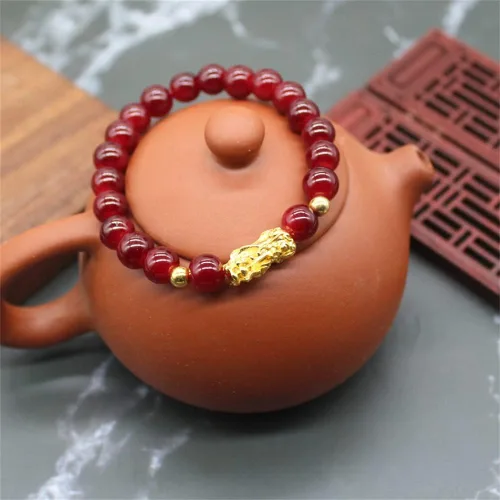 Vista 7 de Fuqimanman2020 8 pulseras de Feng Shui Pixiu Wealth Luck Jade con cuentas para mujeres y hombres, joyería tradicional china de la suerte atrae