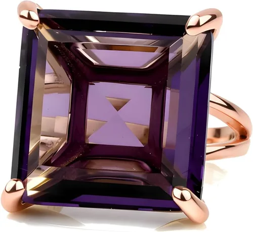 Vista 7 de Artisan-made Big Amethyst Ring with 925 Sterling Silver Band - Stunning Amethyst Jewelry for Women - February Birthstone Jewelry for Occasions and