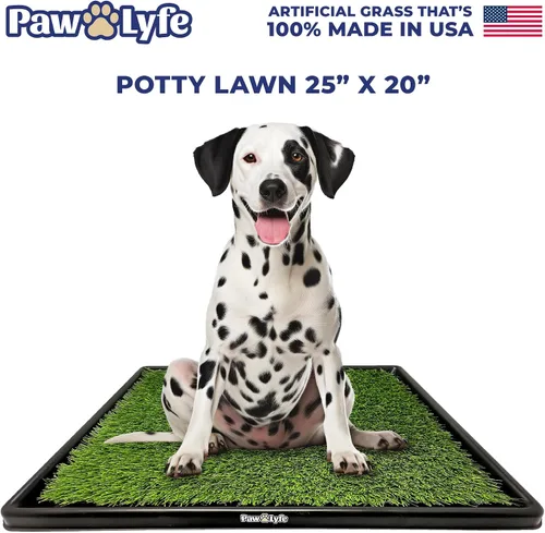 Vista 7 de PawLyfe - Parche de césped artificial de 20 x 25 pulgadas con bandeja, almohadilla de césped reutilizable para interiores y exteriores