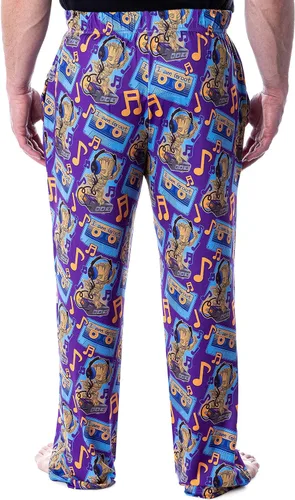 Vista 3 de Marvel Mens' I Am Groot Allover Cartoon Character Loungewear Pajama Pants
