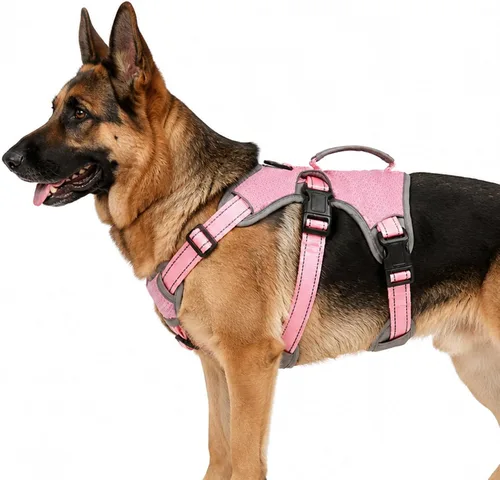 Vista 13 de Arnés de perro multiusos con soporte, arnés reflectante a prueba de escapes sin tirones ajustable con asa duradera, arnés para caminar para perros
