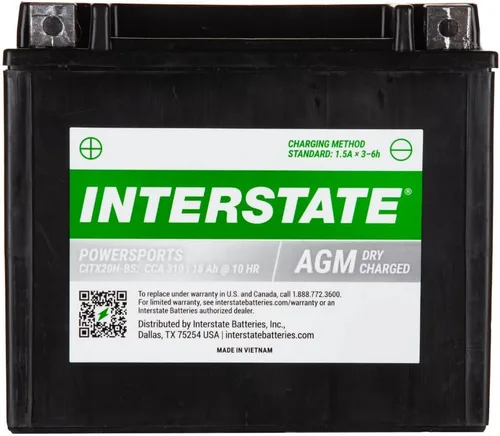 Vista 13 de Interstate Batteries YTX14-BS - Batería de 12 V y 12 Ah para deportes motorizados, 200CCA AGM, repuesto recargable para motocicletas, cuatrimotos
