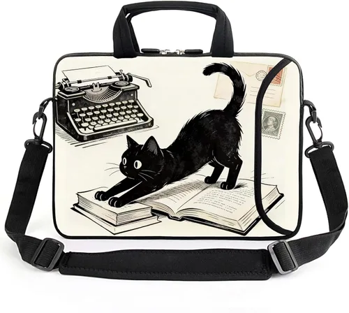 Vista 7 de AMARY Funda para portátil de 15.4" 15.6" pulgadas, estuche para chromebook, correa de hombro ajustable con asa, bolsillo para accesorios