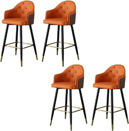 Vista 17 de Silla de bar, taburete de bar Glam con respaldo bajo, taburete tapizado para mostrador para Bristol (beige, taburete de 1 mostrador