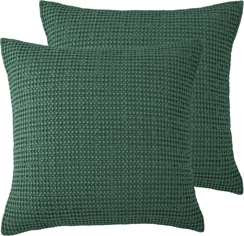 Vista 8 de Levtex Home - Mills Waffle - Juego de fundas de almohada Euro (Set de dos) - Spa - Tamaño de funda (66x66 cm), sin inserto
