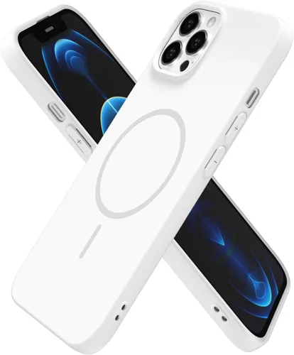 Vista 253 de Oakxco Funda de Silicona Mag Safe para iPhone 12 Pro Max, Funda Magnética Delgada y Fina Compatible con Carga Inalámbrica MagSafe, Bonita Funda