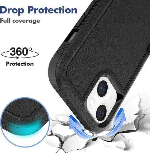 Vista 2 de MDCN Funda resistente para teléfono: protección de doble capa, a prueba de golpes, resistente con protector de pantalla, prueba de caídas de grado