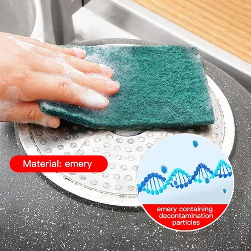 Vista 8 de Esponjas de limpieza pesadas antiarañazos, esponja de limpieza de platos, herramienta de limpieza reutilizable verde para el hogar, para cocina