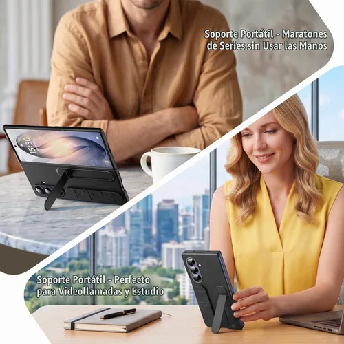 Vista 3 de Funda para Samsung Galaxy Z Fold 8 Ultra Protect con soporte de pulsera, pantalla integrada y protección de lente a prueba de golpes, protección