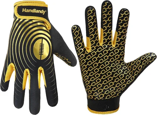 Vista 13 de HANDLANDY Guantes de fútbol para jóvenes, guantes receptores adhesivos para niños, guante de fútbol de súper agarre, mejor regalo para niños y niñas