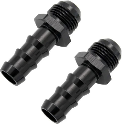 Vista 15 de Negro recto aluminio 4AN macho Flare a 1/4 "(6.3mm) Barb Push Hose Barb Fitting Adapter