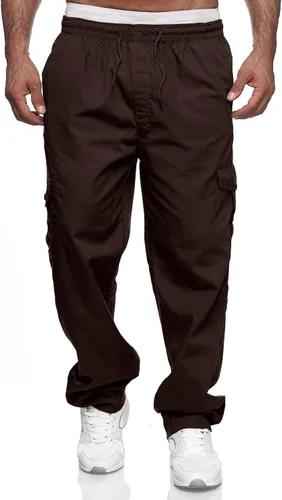 Vista 2 de THWEI Pantalones cargo para hombre, estilo casual, con cordón, atléticos, para deportes al aire libre