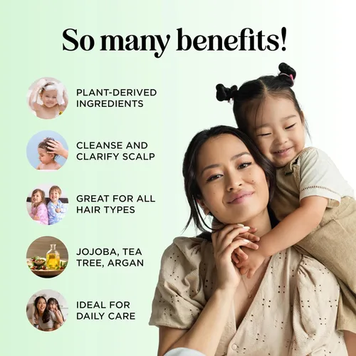 Vista 3 de HONEYDEW Champú limpiador para niños para cuero cabelludo seco, champú para el cuidado del cuero cabelludo escamoso seco para niños y removedor