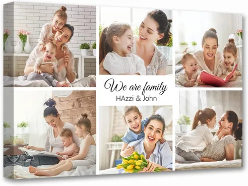 Vista 22 de LZIMU Impresiones en lienzo de collage con tus fotos personalizadas múltiples imágenes para pared, collage personalizado de fotos, regalos
