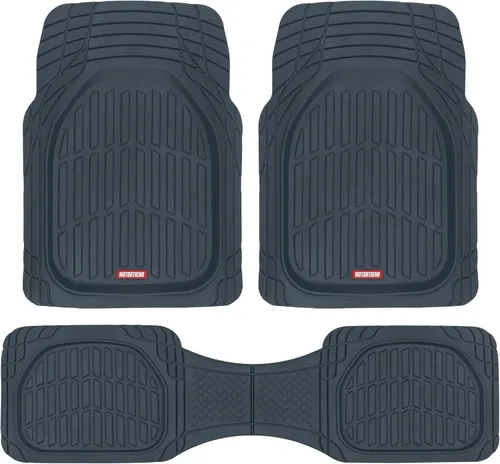 Vista 18 de Motor Trend -2 alfombrillas delanteras para el piso del automóvil- Forros de contorno FlexTough negros - Alfombrillas de goma resistentes