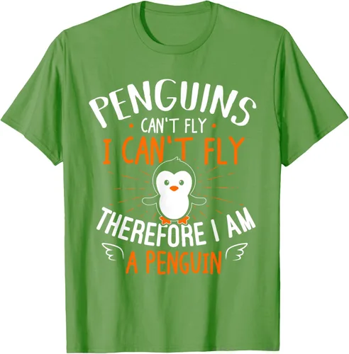 Vista 23 de Penguins Can't Fly Shirt - Camiseta de regalo para amantes de los pingüinos, Azul Azul Marino