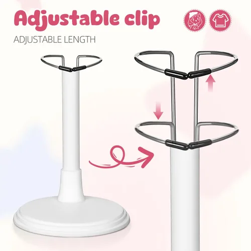 Vista 4 de Toddmomy White Doll Stands 2Pcs Adjustablen Doll Display Stand Bracket Support Bear Desktop Holder for Kids Dollhouse Accessories & Collectibles