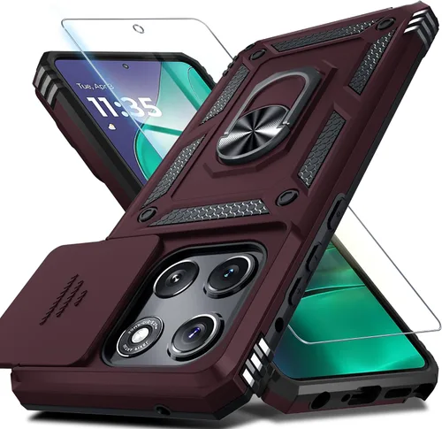 Vista 13 de Funda para Moto G Power 5G 2026/2025 Funda integrada para cámara deslizante negra