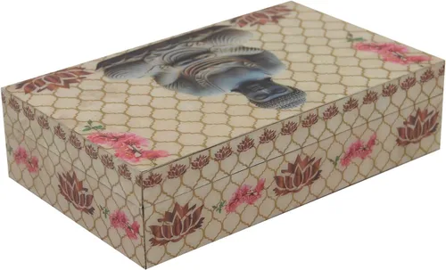 Vista 2 de DharmaObjects Caja de almacenamiento decorativa para recuerdos (meditación Buddha, 8 x 5 pulgadas)