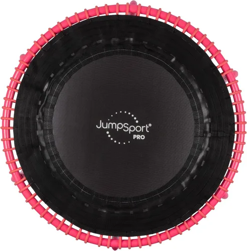 Vista 21 de JumpSport 350 PRO - Trampolín de fitness resistente para interiores, 39 pulgadas, 36 cordones elásticos EnduroLast de alta calidad, rebote