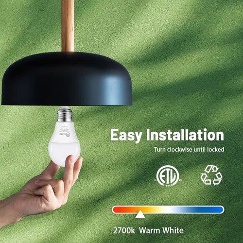 Vista 9 de Bombilla LED A19, bombilla LED equivalente a 75 W, 11 W 2700 K luz blanca cálida, 1100 lúmenes, bombillas no regulables, CRI 85+, sin parpadeo