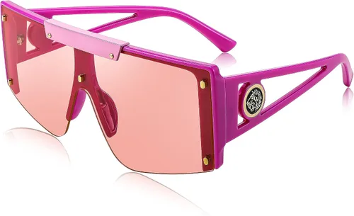 Vista 9 de FEISEDY Gafas de sol para mujer, de gran tamaño, cuadradas, con parte superior plana, para hombre, B4060
