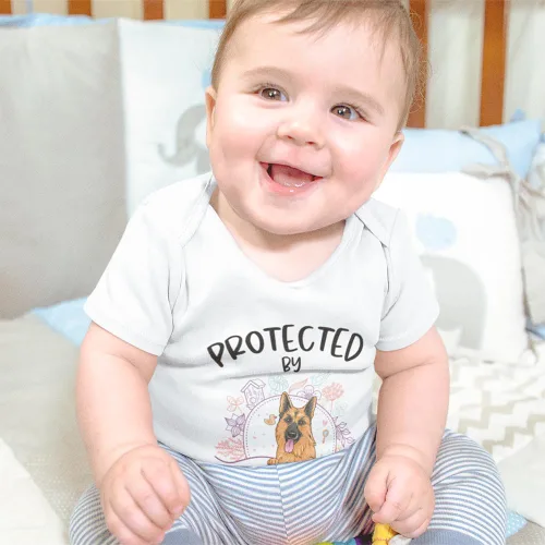 Vista 4 de Gossby Mameluco personalizado para bebé, niño, niña con diseño de perro, nombre - recién nacido, bebé, regalo para padres recién nacidos, 0-24 meses