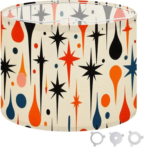 Vista 20 de Lamp shades for Table Lamps Boho Abstract Terracotta Orange Texture Foliage Light Shade Subtle Medium Drum Lamp Shades 13''W x 10''H Replacement