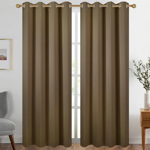 Vista 171 de Diraysid Cortinas opacas beige con ojales para dormitorio, con aislamiento térmico, cortinas de oscurecimiento de habitación, 38 x 54 pulgadas, 2