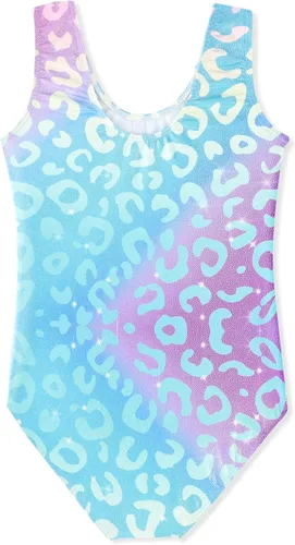 Vista 41 de HOZIY - Leotardos de manga larga para niñas, de gimnasia, para niños pequeños, trajes florales de unicornio, galaxia, arco iris, patrón de rayas