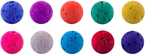 Vista 5 de 250 unidades por bolsa cuentas de lava negra natural de piedra volcánica de roca volcánica, cuentas de piedras preciosas de chakra Reiki, cuentas