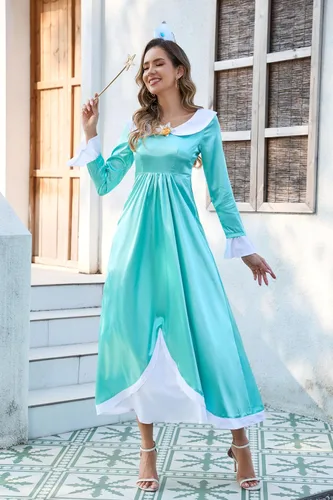 Vista 2 de Vestidos de princesa para mujeres, adultos, disfraz de princesa con accesorios para Halloween