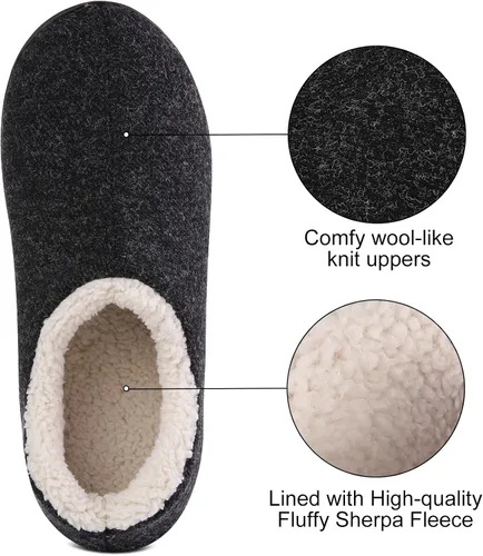 Vista 4 de Leisurely Pace Pantuflas de invierno de espuma viscoelástica para mujer espalda cerrada forro polar pantuflas para interiores y exteriores