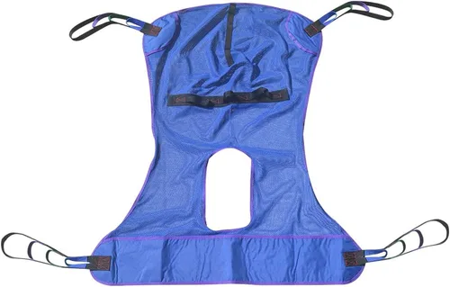 Vista 2 de Eslinga universal de malla de cuerpo completo con apertura de cómoda, eslingas de poliéster para elevadores de pacientes, compatible con Hoyer