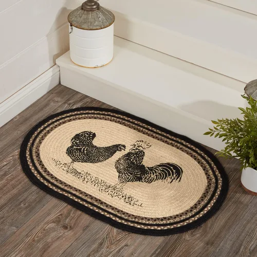 Vista 9 de VHC Brands Sawyer Mill - Tapete pequeño de yute medio círculo, color liso, para entrada y cocina, tapete antideslizante de 16.5 x 33 pulgadas (vaca)