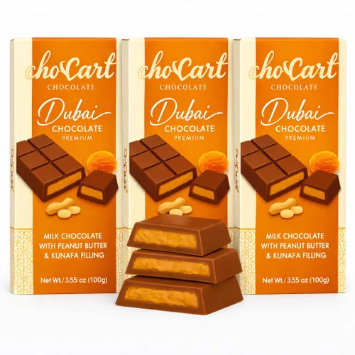 Vista 9 de Barra de chocolate ChoCart Dubai con algodón de azúcar y pistacho 95g de chocolate con leche belga prémium Delicia viral del Medio Oriente