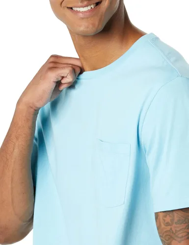 Vista 6 de Tienda Essentials Camiseta de manga corta con cuello redondo para hombre, ajuste regular, paquete de 2