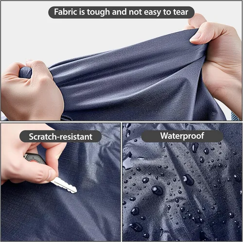 Vista 4 de Funda de coche impermeable de 2 puertas, para todo tipo de clima para automóviles, cubierta completa para exteriores con protección contra lluvia