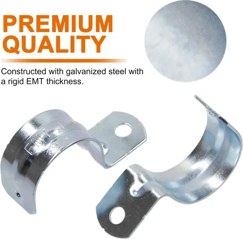 Vista 3 de ISPINNER 25 piezas de correas de tubo EMT de 1 pulgada de acero recubierto de zinc con 1 agujero para fijación de conducto o tubo EMT