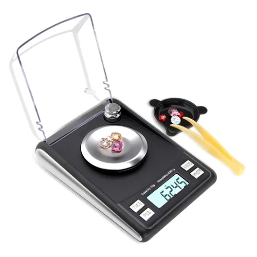 Vista 7 de Báscula de miligramos Fuzion 1.76 oz/0.00 oz, báscula de polvo con 6 accesorios Incluye pesas de calibración, escala de mg para polvo, suplemento
