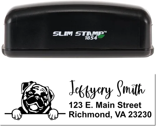 Vista 152 de American Bulldog Stamp Duo, Custom Return Address for Dog Lovers, Personalized Mail Mark for Letters and Cards