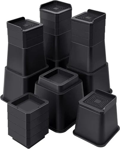 Vista 12 de ANNKUT Elevadores de muebles de 1 pulgada, elevadores de cama resistentes, elevadores de escritorio para elevación de sillas y patas de mesa, 4
