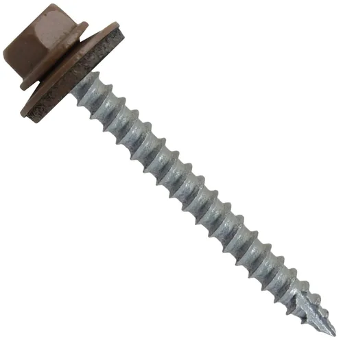 Vista 193 de TORNILLOS PARA TECHOS DE METAL #14: (250) Tornillos x 1" ABC GRIS Tornillo para techo de chapa metálica con cabeza hexagonal y arandela.