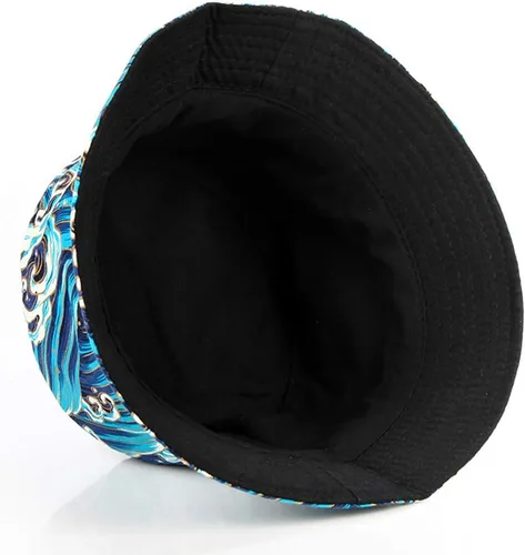 Vista 4 de Sombrero de pescador The Great Wave Off Kanagawa Sombrero de pesca Japón Arte de doble cara para hombres mujeres Camping Senderismo Boonie Cap