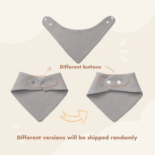 Vista 7 de Paquete de 8 baberos de muselina 100% algodón, baberos ajustables para bebés de 0 a 36 meses, niños y niñas 8-Pack Baby Bibs for Drooling and