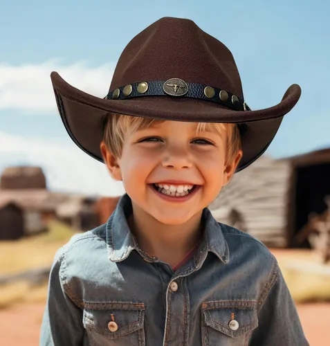 Vista 7 de Jastore Sombreros de vaquero para bebés, niños y niñas, sombreros de vaquera, sombreros occidentales para niños