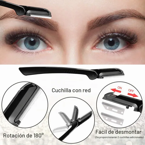 Vista 5 de Kit de cejas, herramientas exfoliantes multiusos para dermaplaning ZTRHYOO - Kit de herramientas de afeitar de cejas para mujeres y niñas, hombres